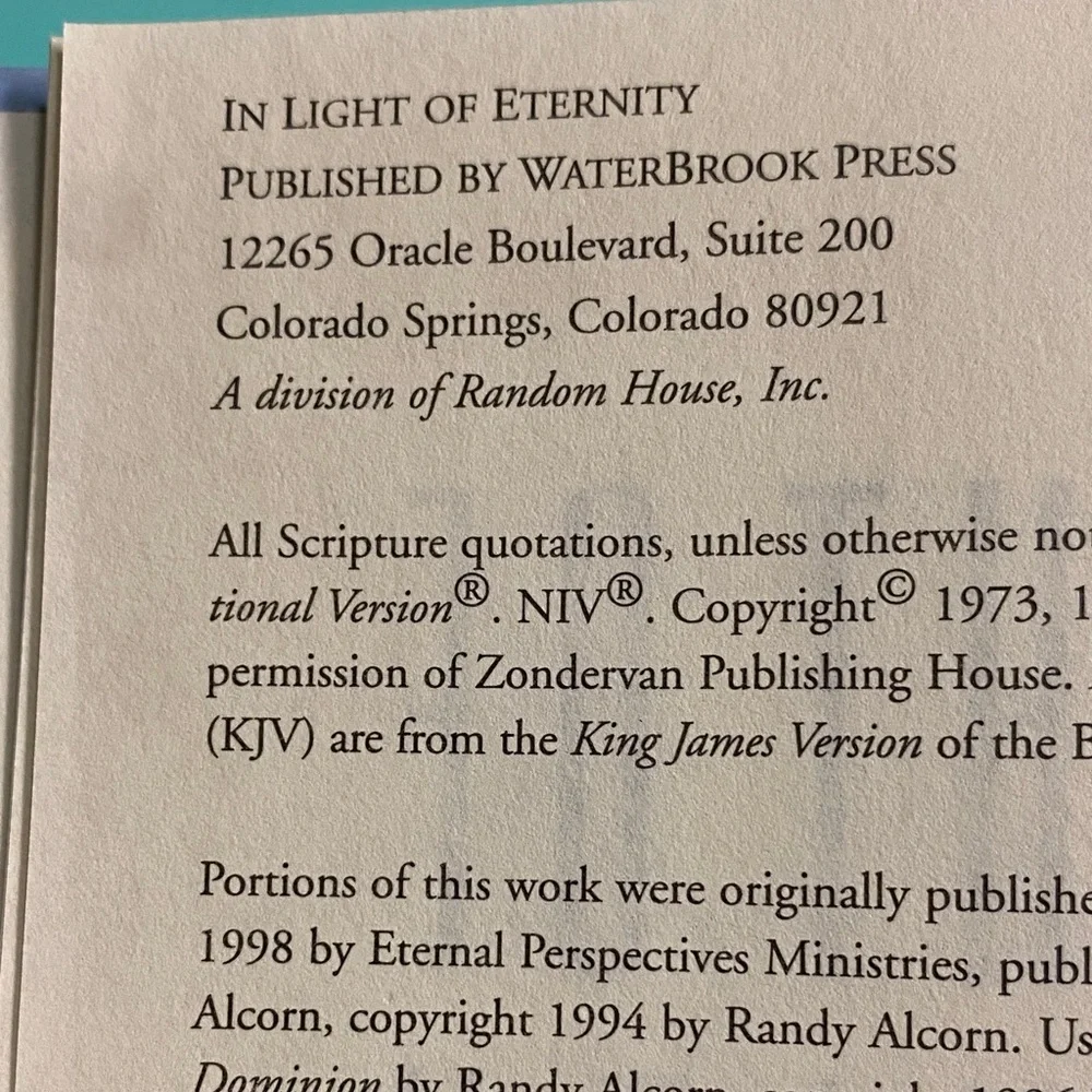 Y2K In Light of Eternity by Randy Alcorn -  Hard  Cover